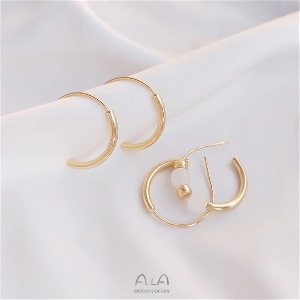 14K Gold Filled Plated C-shaped beaded earring S925 Silver pin earrings Diy fashion earring Accessory Materials
14K Gold Filled Plated C-shaped beaded earring S925 Silver pin earrings Diy fashion earring Accessory Materials