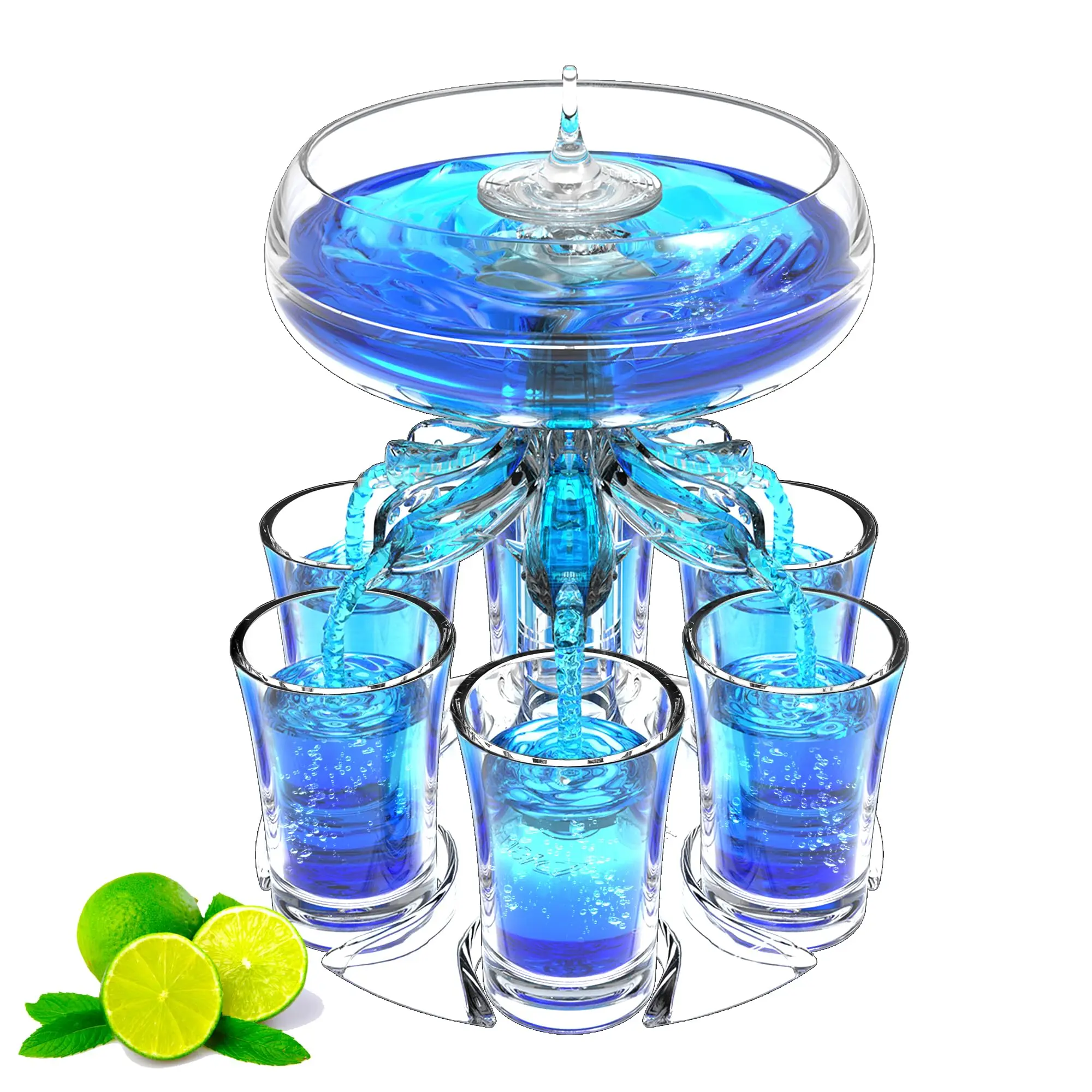 Party Drink Dispenser with 6 Shot Glasses Set LED Light Liquid Beverage Liquor Drinking Fountains for Parties Fun Bar Restaurant
Party Drink Dispenser with 6 Shot Glasses Set LED Light Liquid Beverage Liquor Drinking Fountains for Parties Fun Bar Restaurant