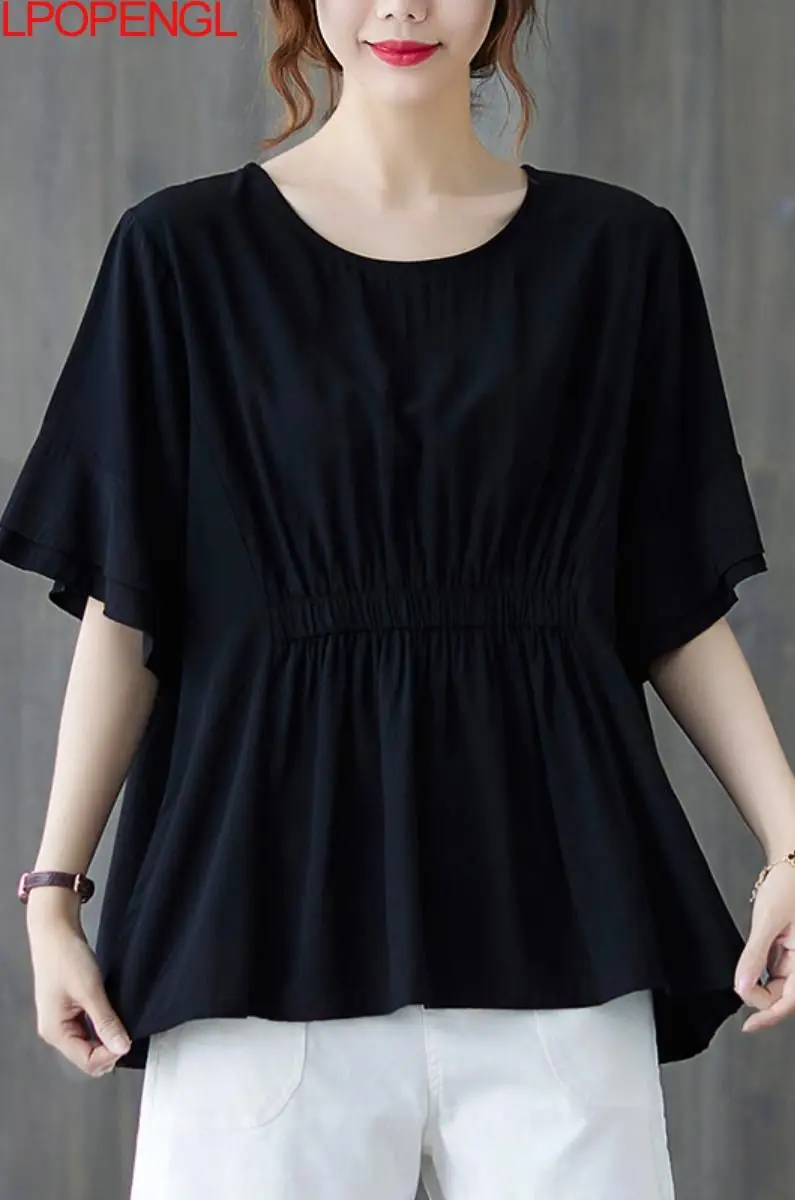 Chiffon Women Short Sleeve Loose T-shirt All-matched Casual O-neck Tee Shirt Solid Color Batwing Sleeve Femme Comfortable Tops
Chiffon Women Short Sleeve Loose T-shirt All-matched Casual O-neck Tee Shirt Solid Color Batwing Sleeve Femme Comfortable Tops