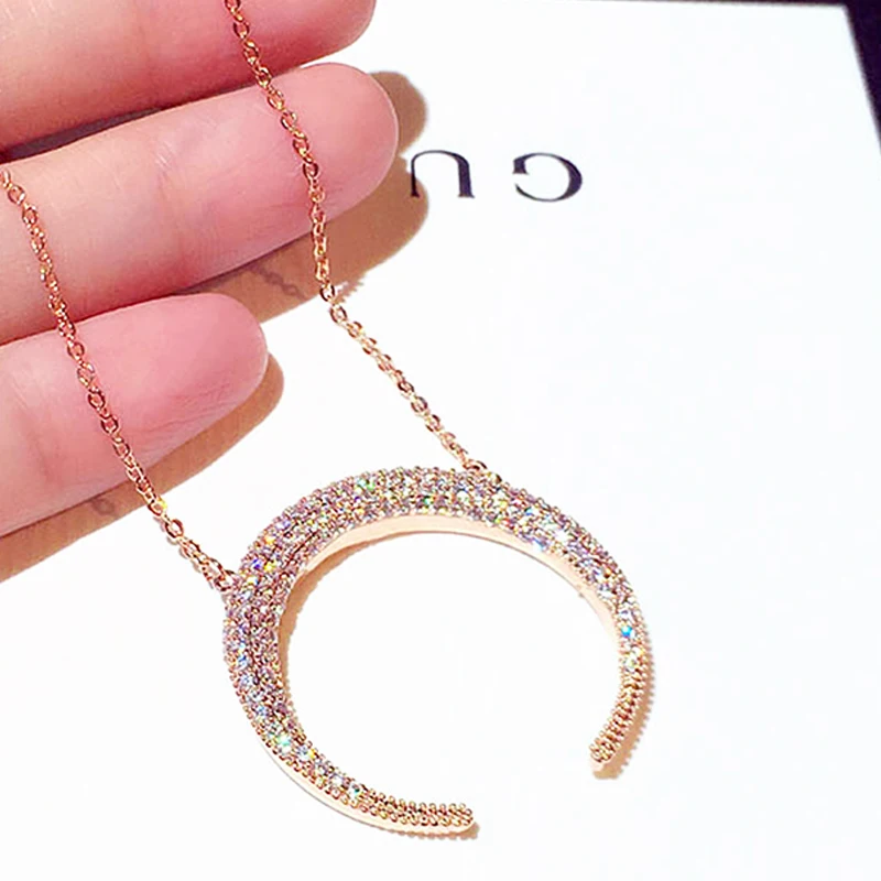 New Fashion Charm Crescent Moon Necklace for Women AAA Cubic Zirconia Temperament Clavicle Thin Chain Jewelry Accessories Gift
New Fashion Charm Crescent Moon Necklace for Women AAA Cubic Zirconia Temperament Clavicle Thin Chain Jewelry Accessories Gift