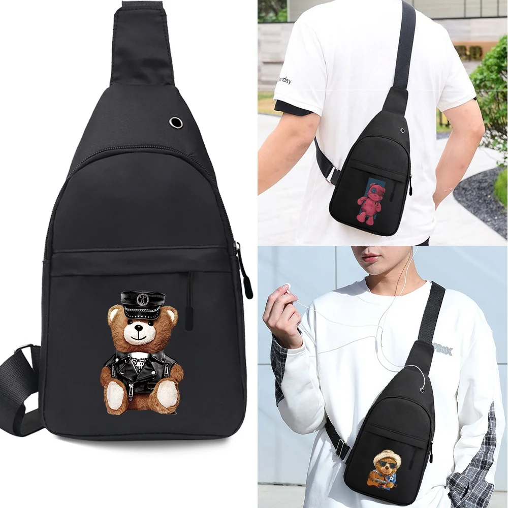 Male Women Shoulder Crossbody Pack Canvas Waist Pack Bag Chest Bags Sport Short Trip Messengers Backpack Bear Print Traval Bag
Male Women Shoulder Crossbody Pack Canvas Waist Pack Bag Chest Bags Sport Short Trip Messengers Backpack Bear Print Traval Bag
