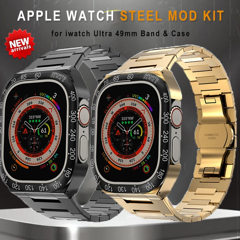 Luxury Stainless Steel Modification Kit for Apple Watch Ultra 49mm Metal Case Strap for iWatch Refit Mod kit Bezel Case Band
Luxury Stainless Steel Modification Kit for Apple Watch Ultra 49mm Metal Case Strap for iWatch Refit Mod kit Bezel Case Band