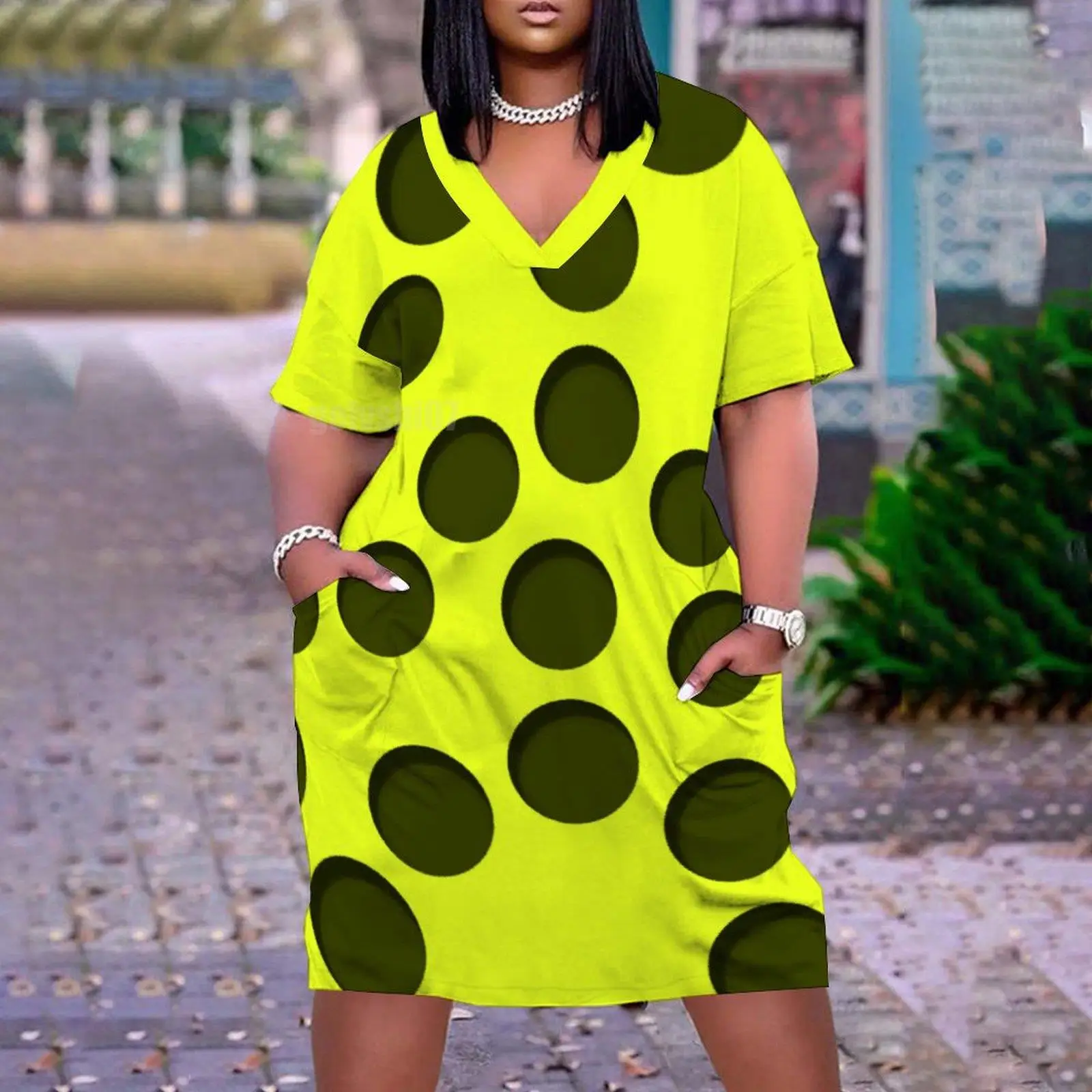New Hot Summer Dress Polka Dots 3D Print Dress Women Midi Dress Short Sleeve Dresses V-Neck Boho Dress Streetwear Female Dress
New Hot Summer Dress Polka Dots 3D Print Dress Women Midi Dress Short Sleeve Dresses V-Neck Boho Dress Streetwear Female Dress