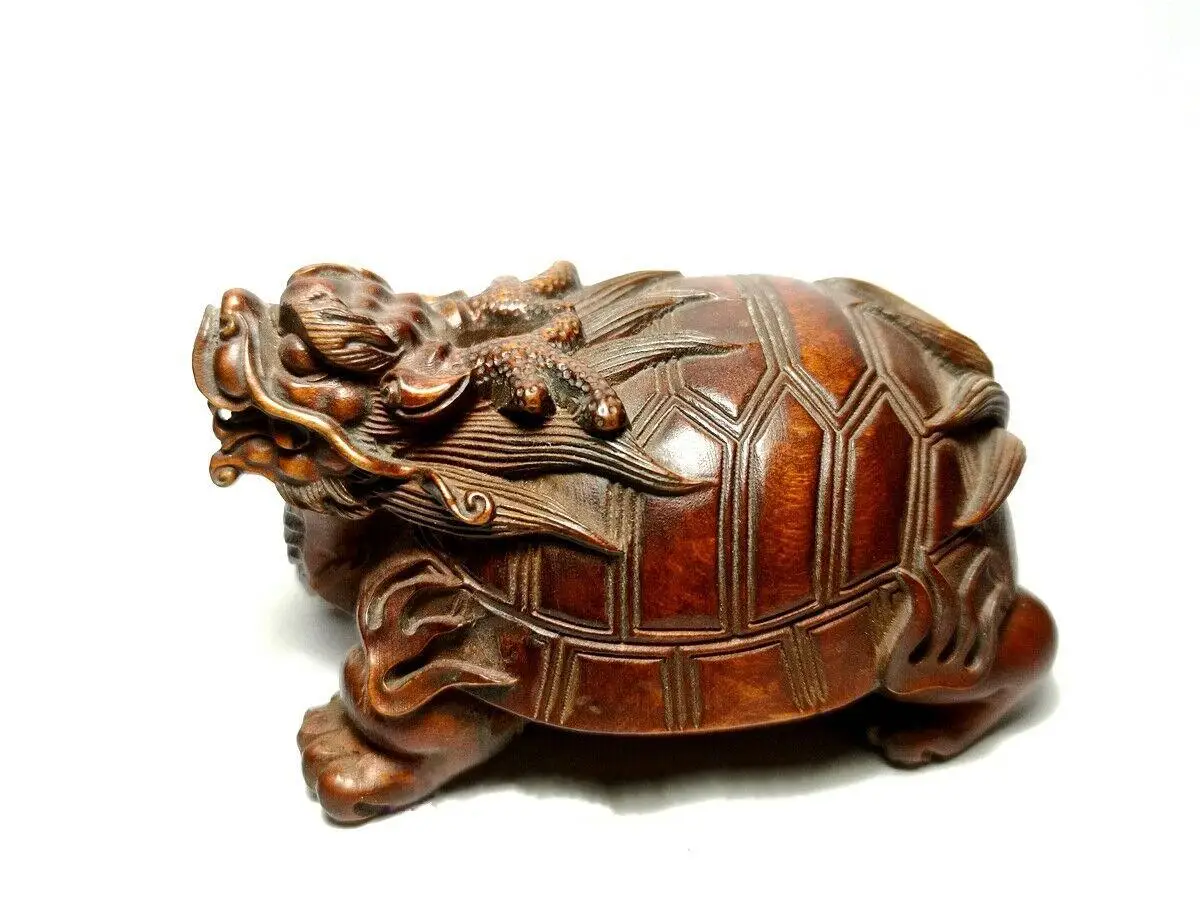 Collectable Old China Boxwood Hand Carved Loong Dragon turtle Figure Ornament
Collectable Old China Boxwood Hand Carved Loong Dragon turtle Figure Ornament