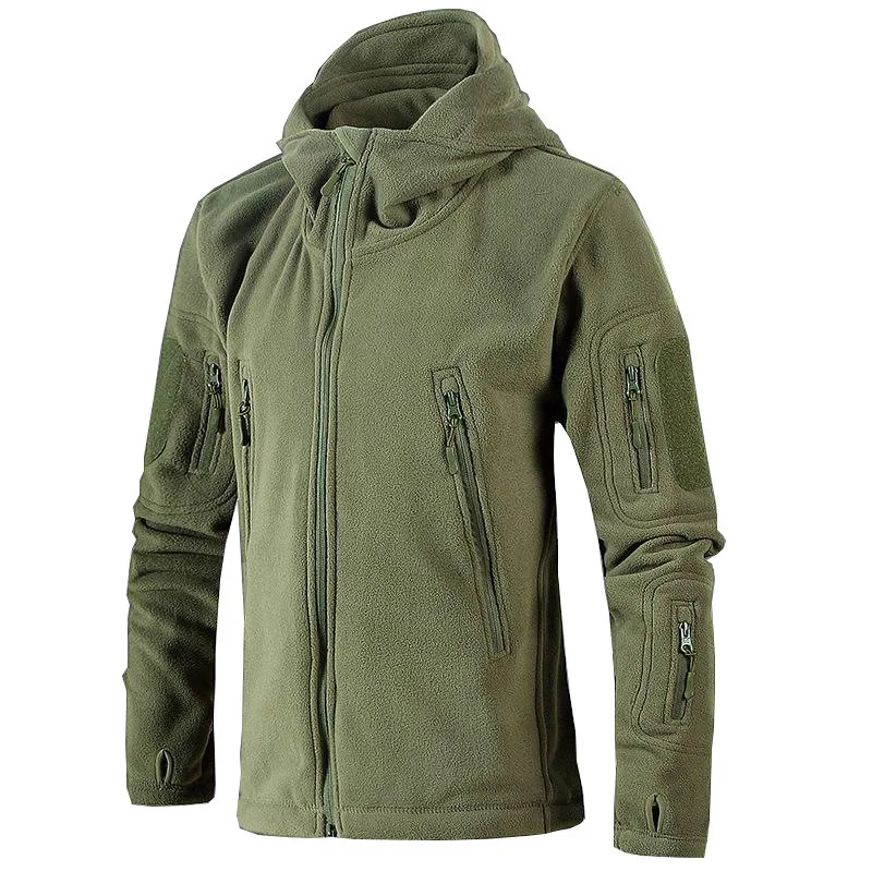 Outdoor Tactical Jacket Autumn Winter Warm Cardigan Couple Fleece Men Long Sleve Thick Hooded Green Jacket Plus Size Male Coat 
Outdoor Tactical Jacket Autumn Winter Warm Cardigan Couple Fleece Men Long Sleve Thick Hooded Green Jacket Plus Size Male Coat