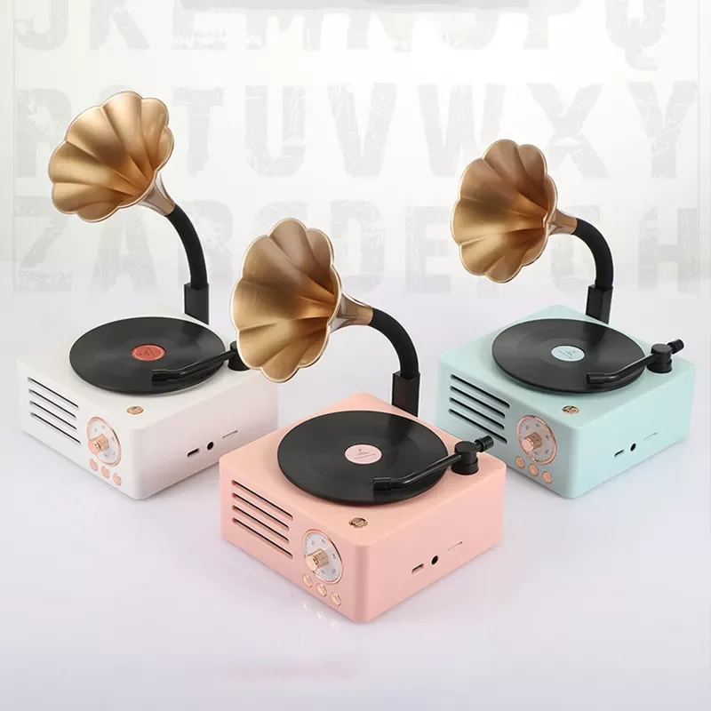 Vinyl Record Player Shaped Speaker with Rotating Retro Design Wireless TF Card/AUX Mini Bluetooth-Compatible Speaker H-best
Vinyl Record Player Shaped Speaker with Rotating Retro Design Wireless TF Card/AUX Mini Bluetooth-Compatible Speaker H-best