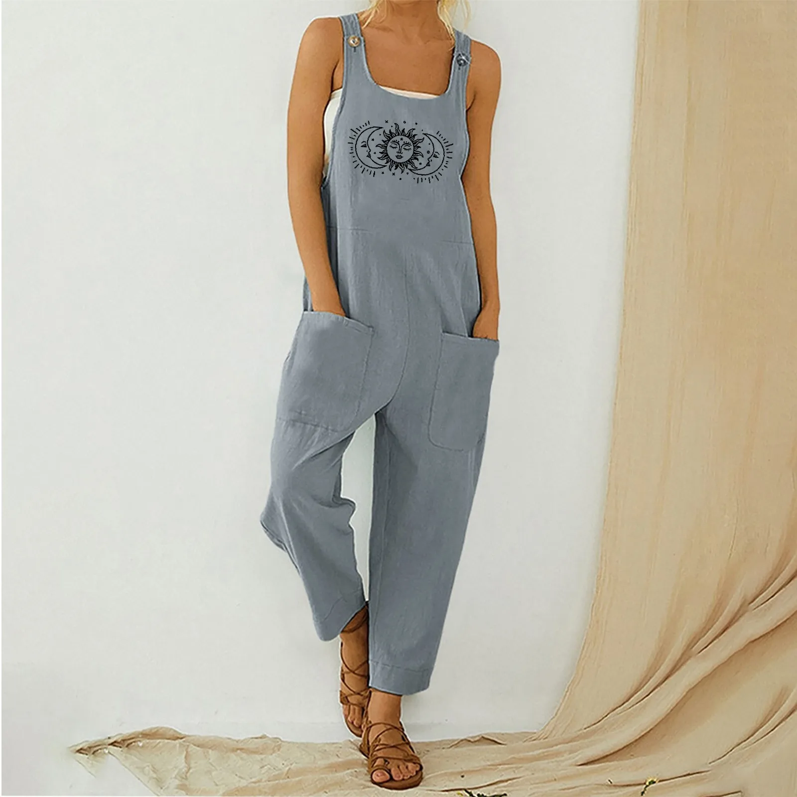 Womens Jumper Womens Light Romper Women Casual Boho Sun Print Pocket Jean Romper for Women Women Mesh Jumpsuits And Rompers
Womens Jumper Womens Light Romper Women Casual Boho Sun Print Pocket Jean Romper for Women Women Mesh Jumpsuits And Rompers