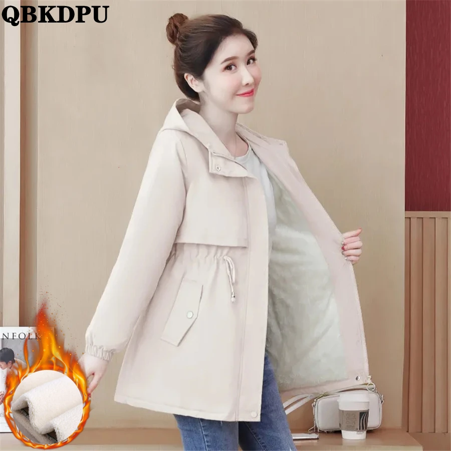 Winter Hooded Thicken Fleece Lined Mid-length Coat Women Plush Warm Parkas Plus Velvet Trenchcoat Korean Outwear Snow Jackets
Winter Hooded Thicken Fleece Lined Mid-length Coat Women Plush Warm Parkas Plus Velvet Trenchcoat Korean Outwear Snow Jackets