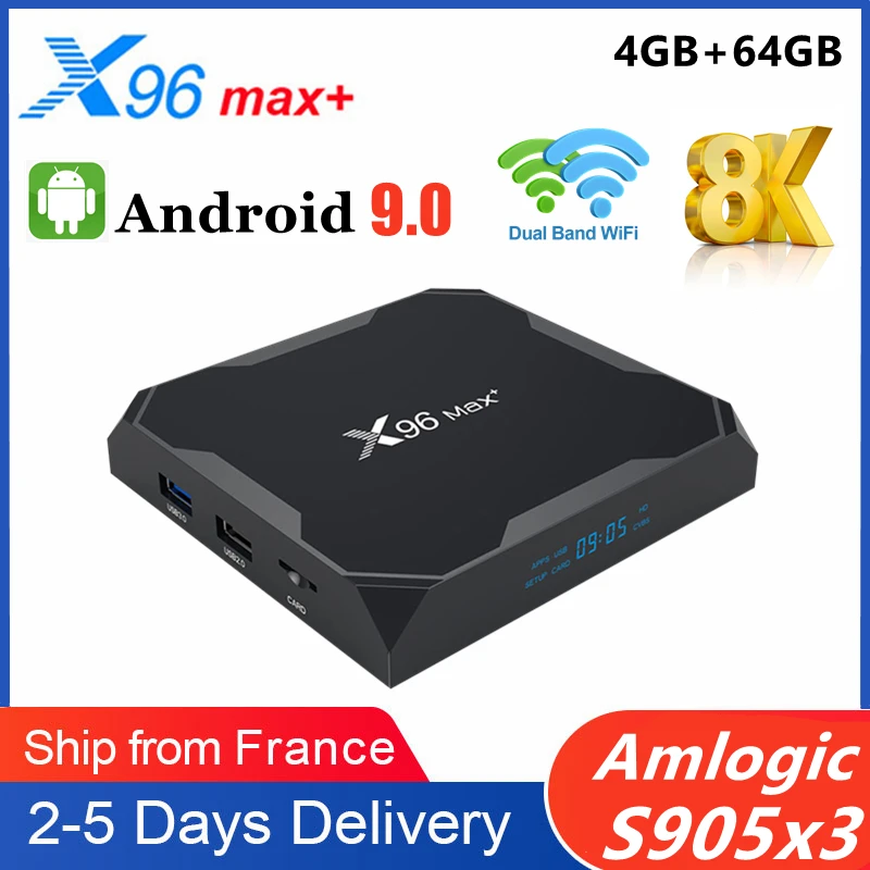 Приставка Смарт-ТВ X96 Max Plus, Android 9,0, Amlogic S905X3, 8K, UHD, H.265, медиаплеер, 4 ГБ, 64 ГБ, двойной Wi-Fi, BT, Android
Приставка Смарт-ТВ X96 Max Plus, Android 9,0, Amlogic S905X3, 8K, UHD, H.265, медиаплеер, 4 ГБ, 64 ГБ, двойной Wi-Fi, BT, Android