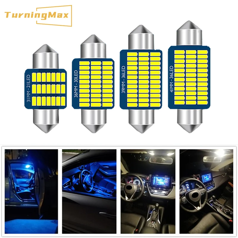 

Festoon 31mm 36mm 39mm 41mm C5W C10W LED Bulb Canbus No Error Car Interior Reading Dome Trunk LED Light License Plate Lamps 3014