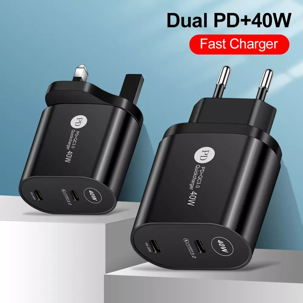 Fast Charge 40W Double PD USB Charger QC 3.0 Type C Phone Adapter For iPhone 12 11 Pro Xs Max iPad Airpods Huawei Xiaomi Samsung
Fast Charge 40W Double PD USB Charger QC 3.0 Type C Phone Adapter For iPhone 12 11 Pro Xs Max iPad Airpods Huawei Xiaomi Samsung