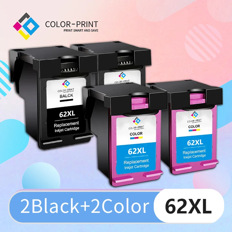 COLOR-PRINT Remanufactured 62XL for HP 62 HP62 XL Refilled Ink Cartridge for HP Envy 5540 5640 7640 5646 5542 5543 5544 Printer
COLOR-PRINT Remanufactured 62XL for HP 62 HP62 XL Refilled Ink Cartridge for HP Envy 5540 5640 7640 5646 5542 5543 5544 Printer
