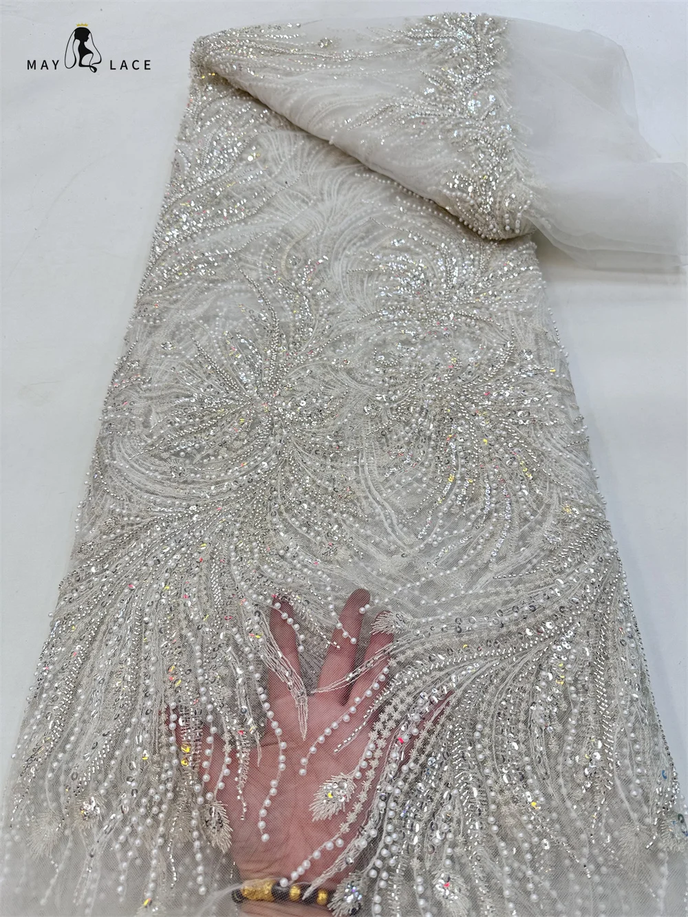 Кружевные бусины с блестками и вышивкой May Lace Wjite, французская сетчатая кружевная ткань, новейшие африканские бусины ручной работы, тюлевые кружевные ткани для женского платья
Кружевные бусины с блестками и вышивкой May Lace Wjite, французская сетчатая кружевная ткань, новейшие африканские бусины ручной работы, тюлевые кружевные ткани для женского платья