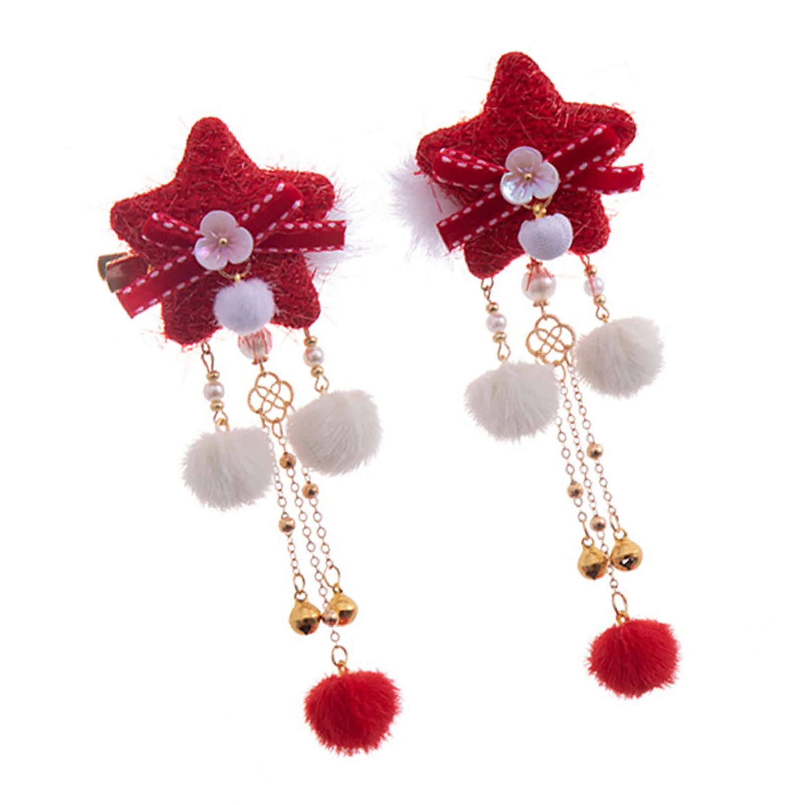 Children Edge Clips 2 Pcs Hairpins Sweet Bells Hair Clips with Plush Balls for Cheongsam Chinese Clothes Dress
Children Edge Clips 2 Pcs Hairpins Sweet Bells Hair Clips with Plush Balls for Cheongsam Chinese Clothes Dress