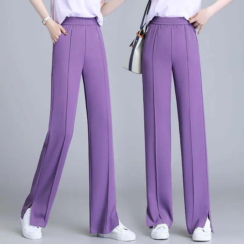 High Street Chic Split Flare Pants for Women High Waist Trousers Summer Lady Elastic WaistSlight Strech Pants Ice Silk J120
High Street Chic Split Flare Pants for Women High Waist Trousers Summer Lady Elastic WaistSlight Strech Pants Ice Silk J120