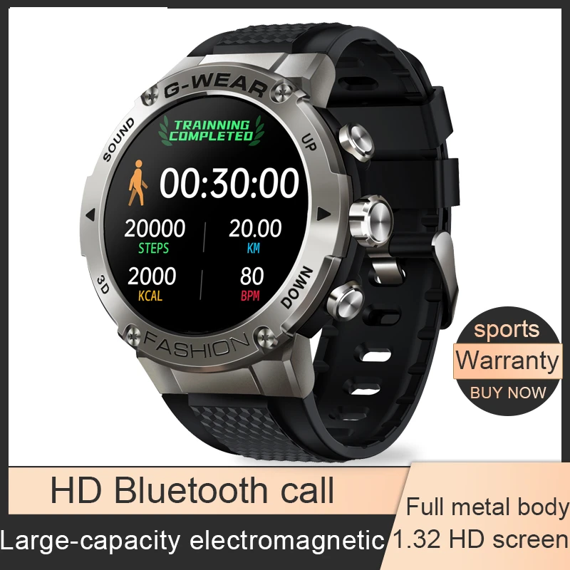 Смарт-часы мужские водонепроницаемые с Bluetooth, пульсометром и сенсорным экраном
Смарт-часы мужские водонепроницаемые с Bluetooth, пульсометром и сенсорным экраном