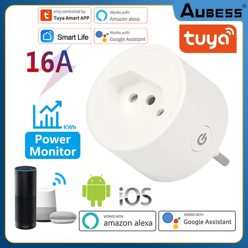 16A Smart Plug WiFi BR Plug Timing Outlet With Power Monitor App Remote Voice Control Smart Socket Works With Alexa Google Home
16A Smart Plug WiFi BR Plug Timing Outlet With Power Monitor App Remote Voice Control Smart Socket Works With Alexa Google Home