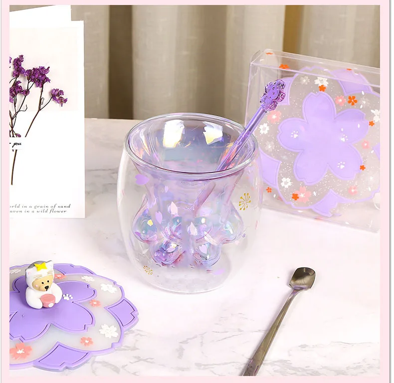 Cherry Powder Household Transparent Insulation Glass Water Cup Cat Claw Cup Creative Glass Double Layer Coffee Milk Cup
Cherry Powder Household Transparent Insulation Glass Water Cup Cat Claw Cup Creative Glass Double Layer Coffee Milk Cup