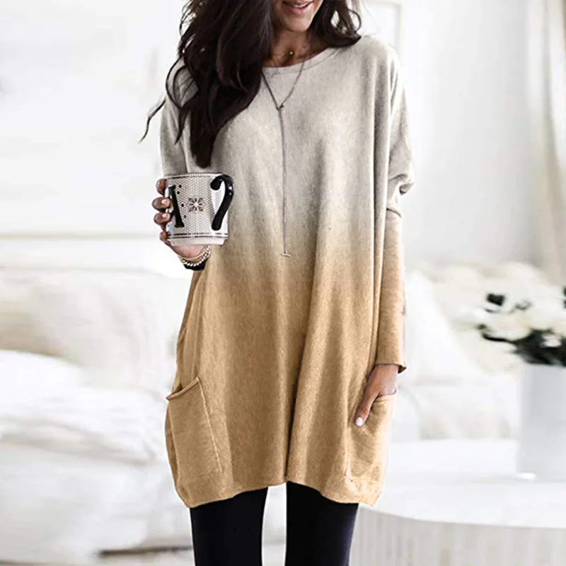 Loose Women's Dress Casual Long Sleeve Pocket O-neck Loose Midi Dresses Female 2022 Summer Spring Fashion Lady Clothes
Loose Women's Dress Casual Long Sleeve Pocket O-neck Loose Midi Dresses Female 2022 Summer Spring Fashion Lady Clothes