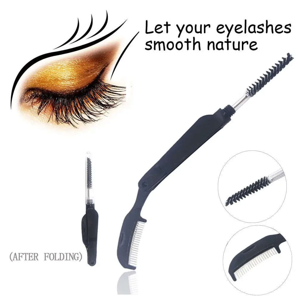Dual-Head Folding Metal Eyelash Comb Eyebrow Brush Mascara Separator Eyelash Extension Tool
Dual-Head Folding Metal Eyelash Comb Eyebrow Brush Mascara Separator Eyelash Extension Tool