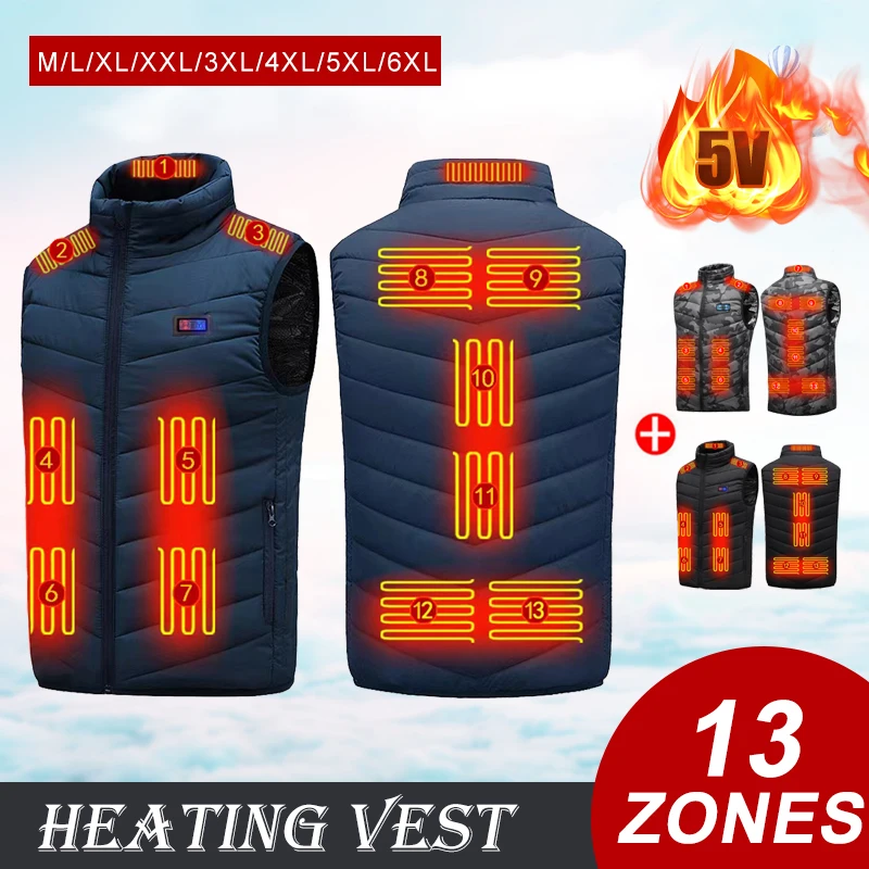 13 Areas Heated Jacket for Men Women Heating Down Vest USB Charging 3 Gear Temperature Control Winter Warm Outdoor Sportwear
13 Areas Heated Jacket for Men Women Heating Down Vest USB Charging 3 Gear Temperature Control Winter Warm Outdoor Sportwear