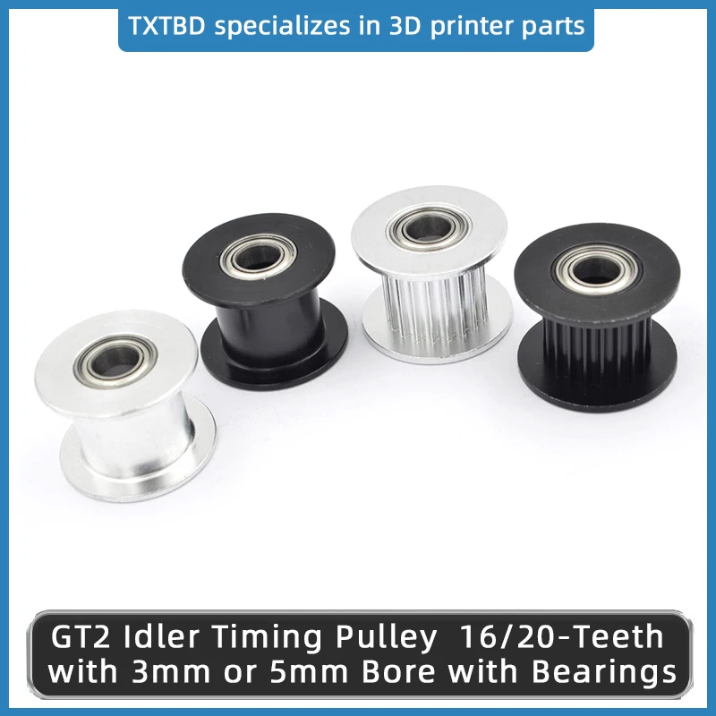 1pc GT2 Idler Timing Pulley 16 tooth 20 Teeth Bore 3/4/5mm with Bearing Black for 3D Printer Parts synchronous Wheel Belt 6/10mm
1pc GT2 Idler Timing Pulley 16 tooth 20 Teeth Bore 3/4/5mm with Bearing Black for 3D Printer Parts synchronous Wheel Belt 6/10mm