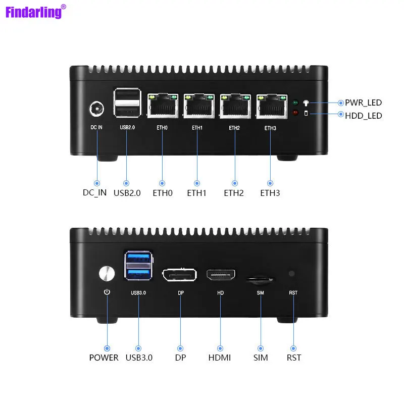 AN2 Quad Core Intel J4125 4*I255 2.5G LAN Mini PC Fanless Soft Router HD-MI VGA SSD HDD PfSense Firewall Appliance ESXI AES-NI
AN2 Quad Core Intel J4125 4*I255 2.5G LAN Mini PC Fanless Soft Router HD-MI VGA SSD HDD PfSense Firewall Appliance ESXI AES-NI