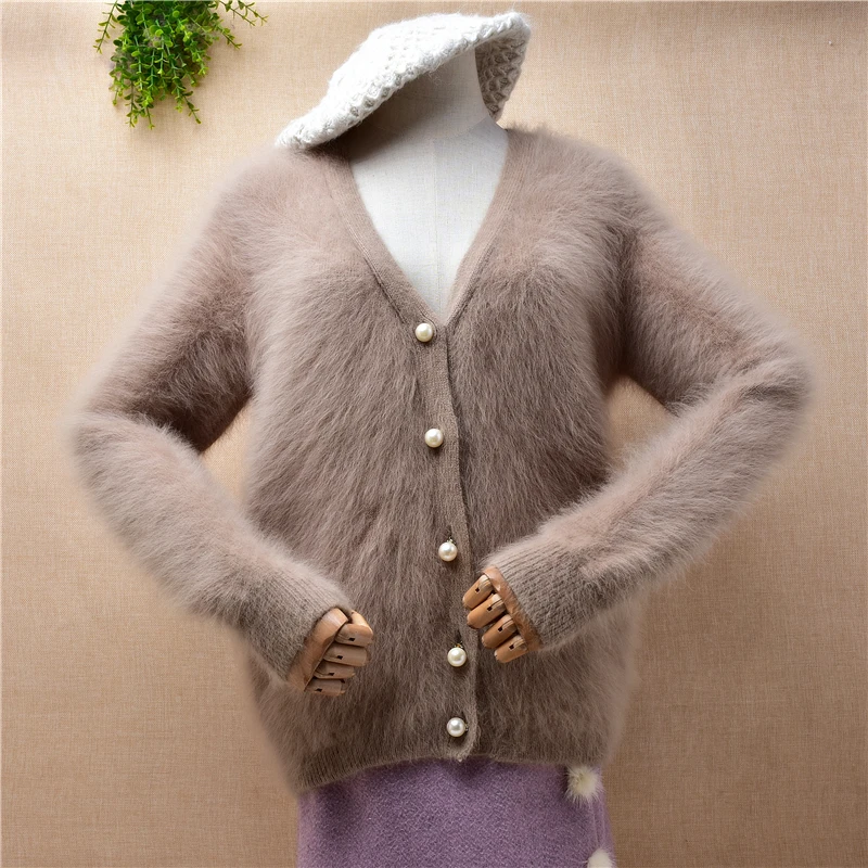 Ladies Women Fall Winter Clothing Hairy Mink Cashmere Knitted Long Sleeves V-Neck Slim Cardigan Angora Fur Jacket Coat Sweater
Ladies Women Fall Winter Clothing Hairy Mink Cashmere Knitted Long Sleeves V-Neck Slim Cardigan Angora Fur Jacket Coat Sweater