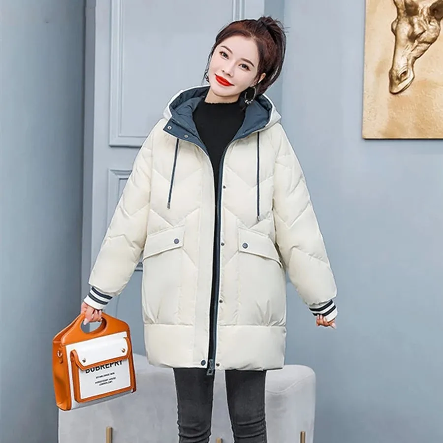 Зимняя куртка 2022 года, мешковатое пальто с капюшоном и хлопковой подкладкой, женские теплые утепленные парки, верхняя одежда, длинное пальт... 
Зимняя куртка 2022 года, мешковатое пальто с капюшоном и хлопковой подкладкой, женские теплые утепленные парки, верхняя одежда, длинное пальт...