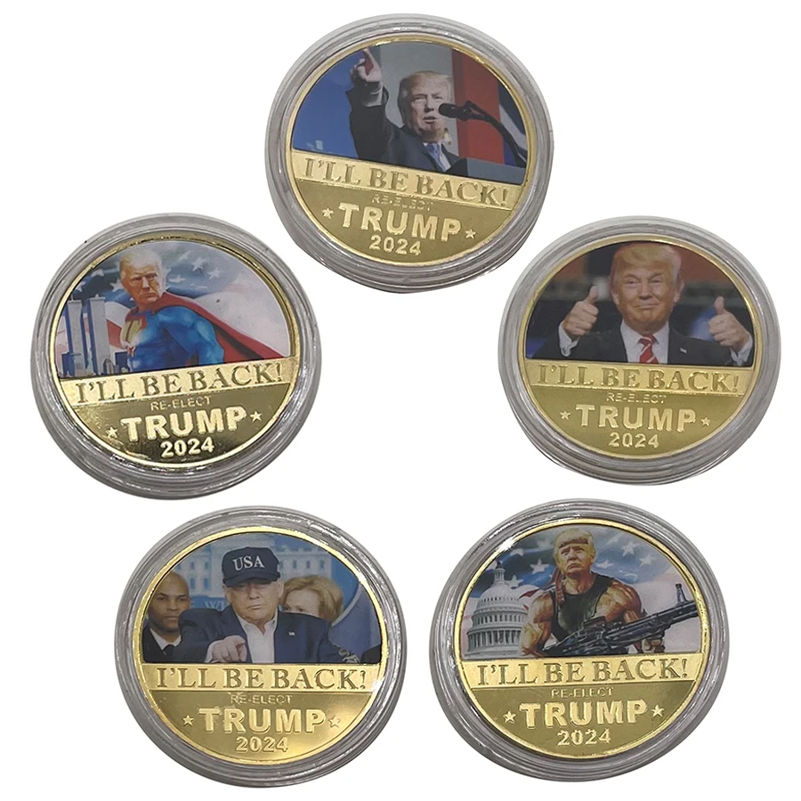 

Ex-President of America Donald Trump 2024 Souvenir Coin Save America Again Trump Supporters Challenge Coin Gold Plated Coins