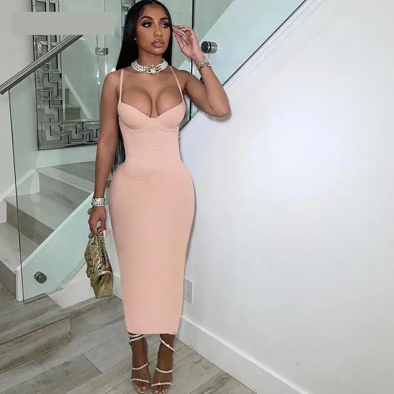 Korean Women Sundress Solid Stretchy Bodycon Midi Dress Cleavage Sexy Fashion Summer Dresses Female Stylish Streetwear 2022 New
Korean Women Sundress Solid Stretchy Bodycon Midi Dress Cleavage Sexy Fashion Summer Dresses Female Stylish Streetwear 2022 New