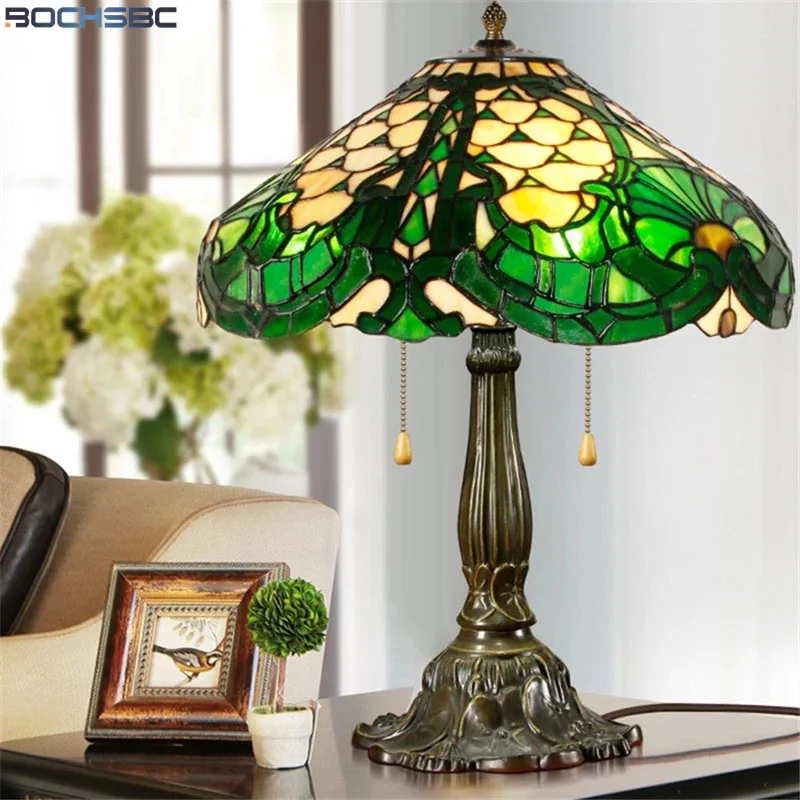 BOCHSBC Tiffany Style Table Lamp Green Baroque Casted Alloy Lotus Frame Stained Glass Art Decoration Bedside Dimming Switch 16"
BOCHSBC Tiffany Style Table Lamp Green Baroque Casted Alloy Lotus Frame Stained Glass Art Decoration Bedside Dimming Switch 16"