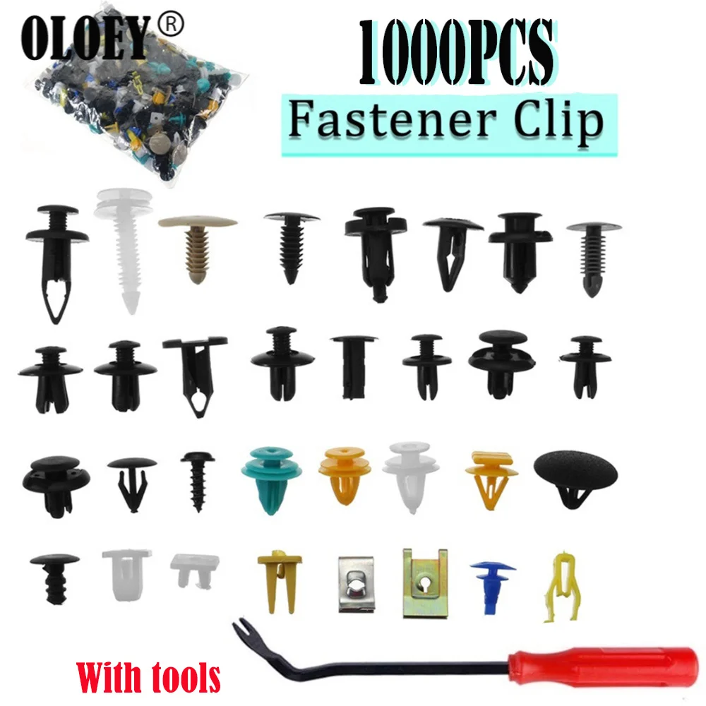 1000Pc 30kinds Universal Auto Plastic Mixed Rivet Fastener Push Clips Car Fender Bumper Interior Trim Push Pin Clips Accessories
1000Pc 30kinds Universal Auto Plastic Mixed Rivet Fastener Push Clips Car Fender Bumper Interior Trim Push Pin Clips Accessories
