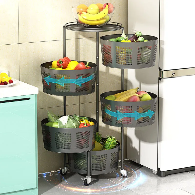 Rotary Shelf Kitchen Vegetable Floor Multi-layer Fruit Basket Household Multifunctional Movable Storage Rack
Rotary Shelf Kitchen Vegetable Floor Multi-layer Fruit Basket Household Multifunctional Movable Storage Rack