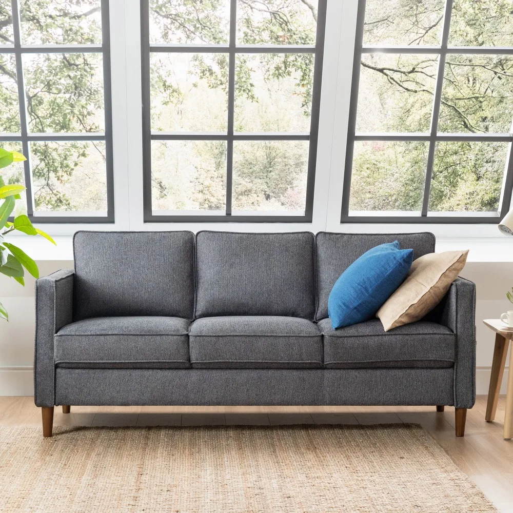 2023 New Mellow Hana Modern Upholstered Linen Fabric Sofa with Armrest Pockets, Dark Heather Grey
2023 New Mellow Hana Modern Upholstered Linen Fabric Sofa with Armrest Pockets, Dark Heather Grey