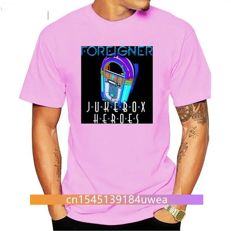 

New 2021 Foreigner Jukebox Heroes 80s Rock Band Black Men's T-Shirt Size Cartoon t shirt men Unisex 2021 Fashion tshirt free sh