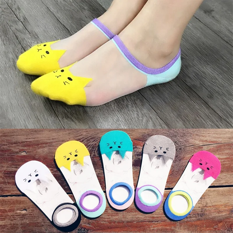 5Pairs Women Socks Kawaii Summer Cat Socks No Show Socks Soft Silk Thin Transparent Ankle Socks Breathable Solid Invisible Socks 
5Pairs Women Socks Kawaii Summer Cat Socks No Show Socks Soft Silk Thin Transparent Ankle Socks Breathable Solid Invisible Socks