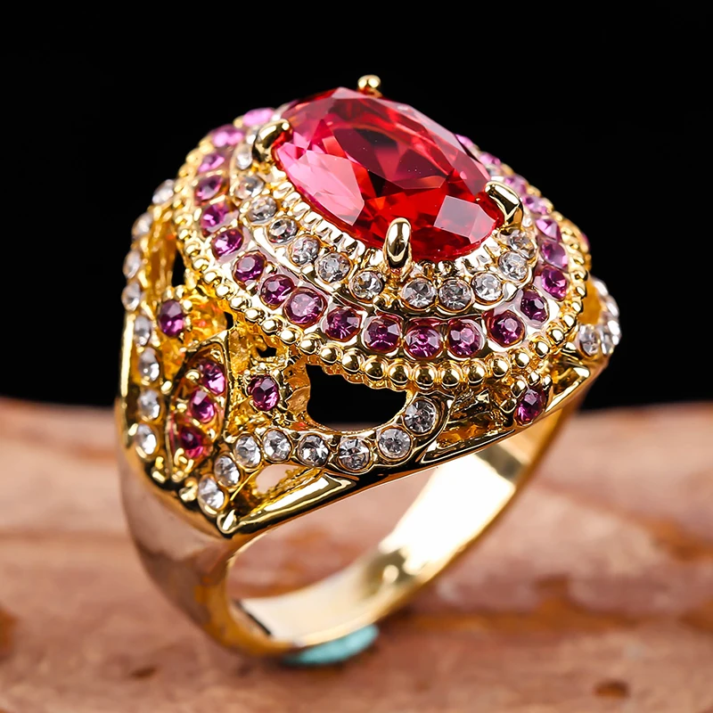 Gorgeous Large Oval Red Stone Ring Luxury Filled CZ Weddings Rings for Women Engagement Fashion Friendship Jewelry Anillos Mujer
Gorgeous Large Oval Red Stone Ring Luxury Filled CZ Weddings Rings for Women Engagement Fashion Friendship Jewelry Anillos Mujer