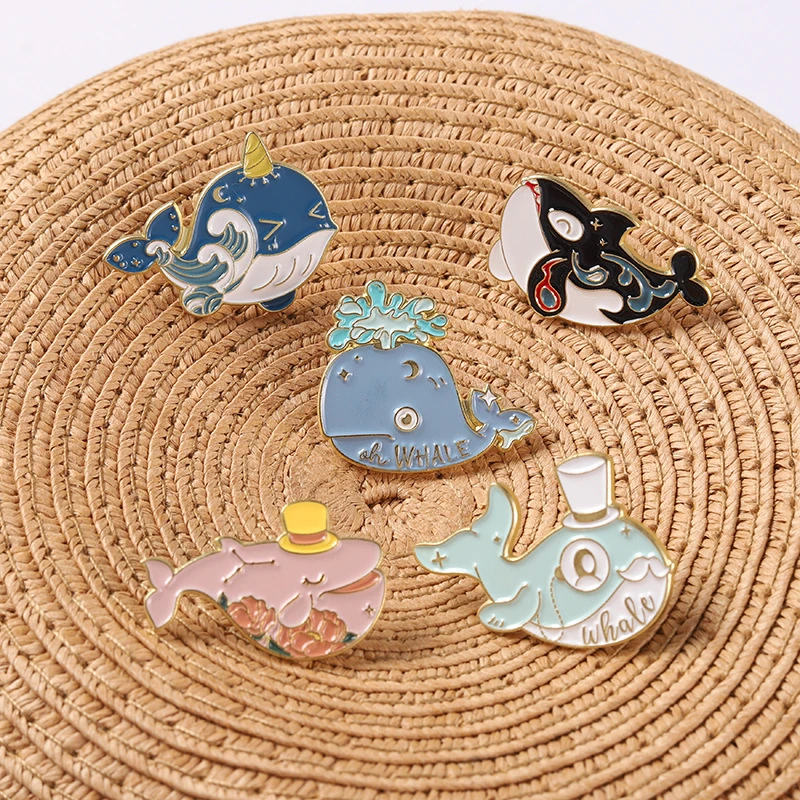 Cute Whale Enamel Pin Sea Creature Animal Brooches For Kids Backpacks Clothes Lapel Pins Badges Fashion Jewelry Gift Wholesale
Cute Whale Enamel Pin Sea Creature Animal Brooches For Kids Backpacks Clothes Lapel Pins Badges Fashion Jewelry Gift Wholesale