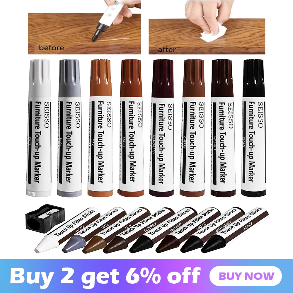 Furniture Touch Up Marker 17PCS Repair Kit Wood Filler Cover Wood Scratch, Wax Sticks for Stains, Scratches, Wood Floors, Desk
Furniture Touch Up Marker 17PCS Repair Kit Wood Filler Cover Wood Scratch, Wax Sticks for Stains, Scratches, Wood Floors, Desk