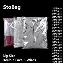 StoBag 100 Pieces Clear Apparel Bags Self Seal Plastic Bags Wedding Party Opp Gift Bag Adhesive Bags for T-Shirt and Clothes