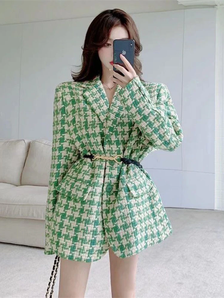 2023 Spring Office Tweed Blazer Women Vintage Small Fragrance Coat High Quality Oversized Jacket Casual Plaid Outwear
2023 Spring Office Tweed Blazer Women Vintage Small Fragrance Coat High Quality Oversized Jacket Casual Plaid Outwear