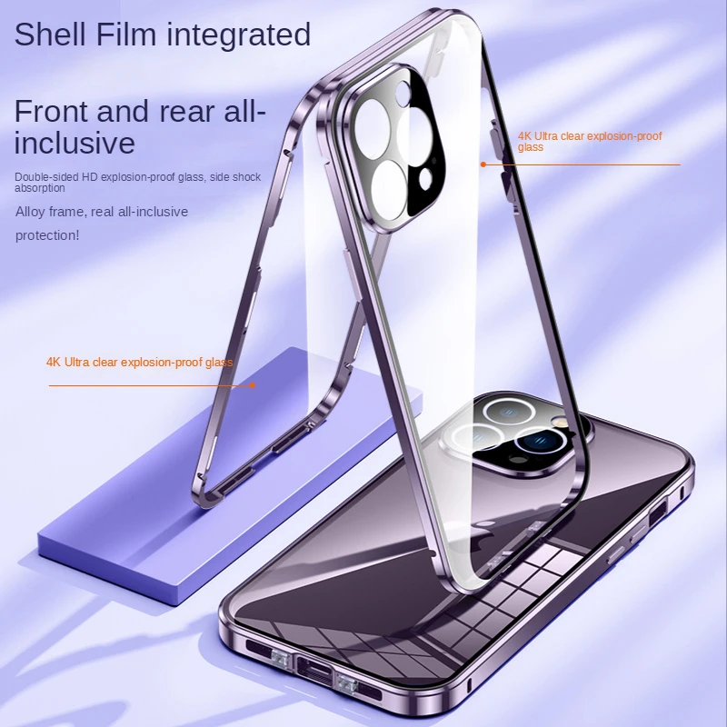 Coque 360 Magnetic Case For iPhone 14 Pro Max Case Metal Bumper Tempered Glass Cover Camera Lens Protector Film
Coque 360 Magnetic Case For iPhone 14 Pro Max Case Metal Bumper Tempered Glass Cover Camera Lens Protector Film