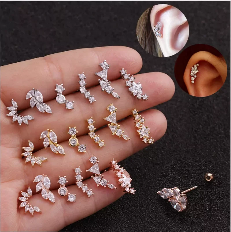 Piece Stainless Steel Ear Piercing Stud Cz Star Moon Cartilage Helix Conch Screw Back Earring For Woman
Piece Stainless Steel Ear Piercing Stud Cz Star Moon Cartilage Helix Conch Screw Back Earring For Woman