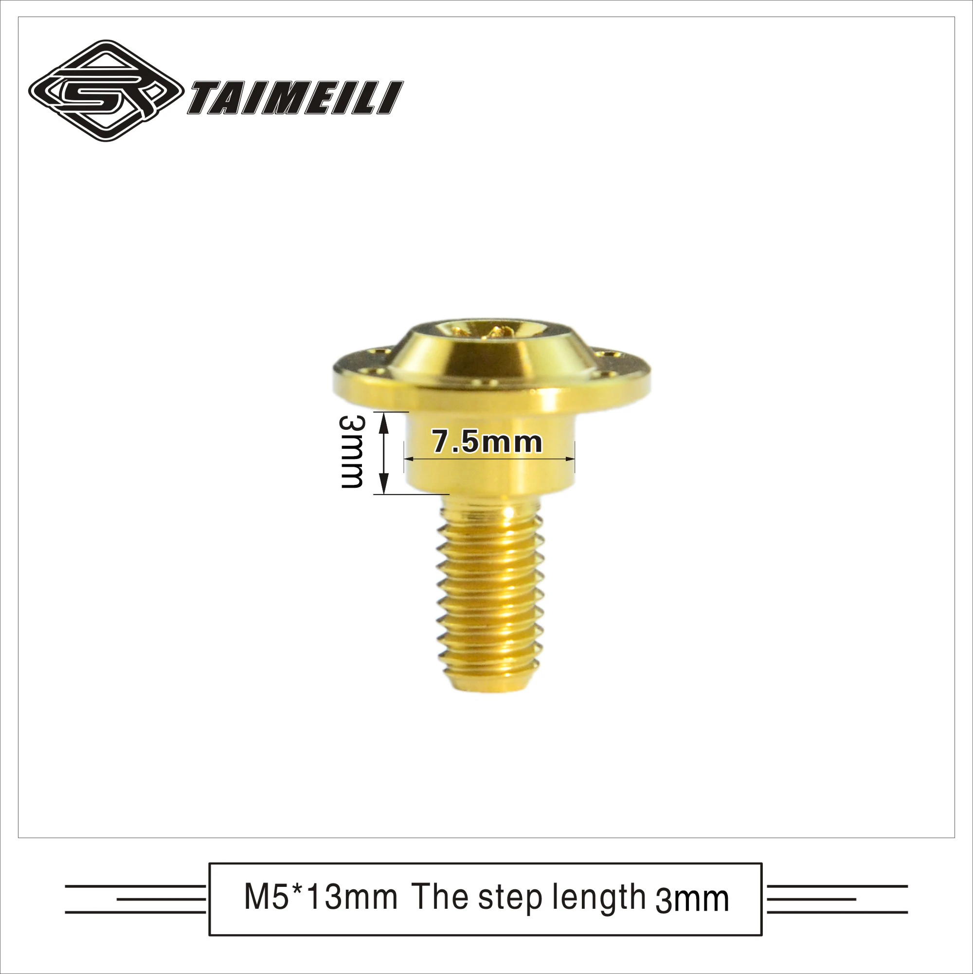Винт титановый сплав TAIMEILI M5x13/16/19 мм серебристо-синий 
Винт титановый сплав TAIMEILI M5x13/16/19 мм серебристо-синий