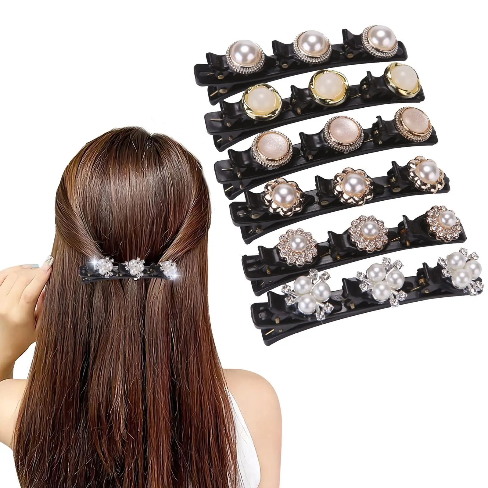 Braided Hair Clips for Women Girls Satin Sparkling Hair Clips with 3 Small ClipsTriple Braided Hair Clip Hair Clips with Pearl
Braided Hair Clips for Women Girls Satin Sparkling Hair Clips with 3 Small ClipsTriple Braided Hair Clip Hair Clips with Pearl