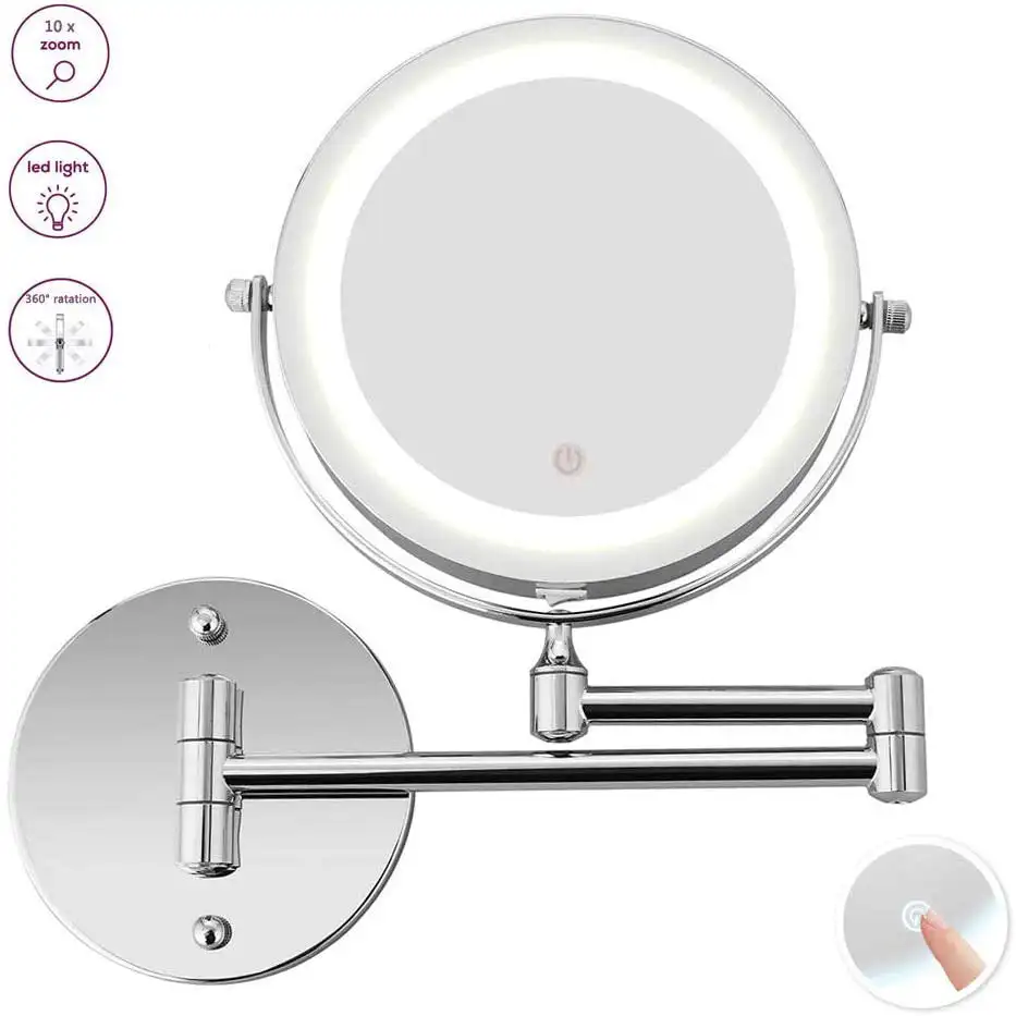 NEW LED Lighted Makeup Mirror - 10X Magnifying Illuminated Wall Mounted Bathroom Mirror Two Sided Flexible Gooseneck 360 Rotatio
NEW LED Lighted Makeup Mirror - 10X Magnifying Illuminated Wall Mounted Bathroom Mirror Two Sided Flexible Gooseneck 360 Rotatio