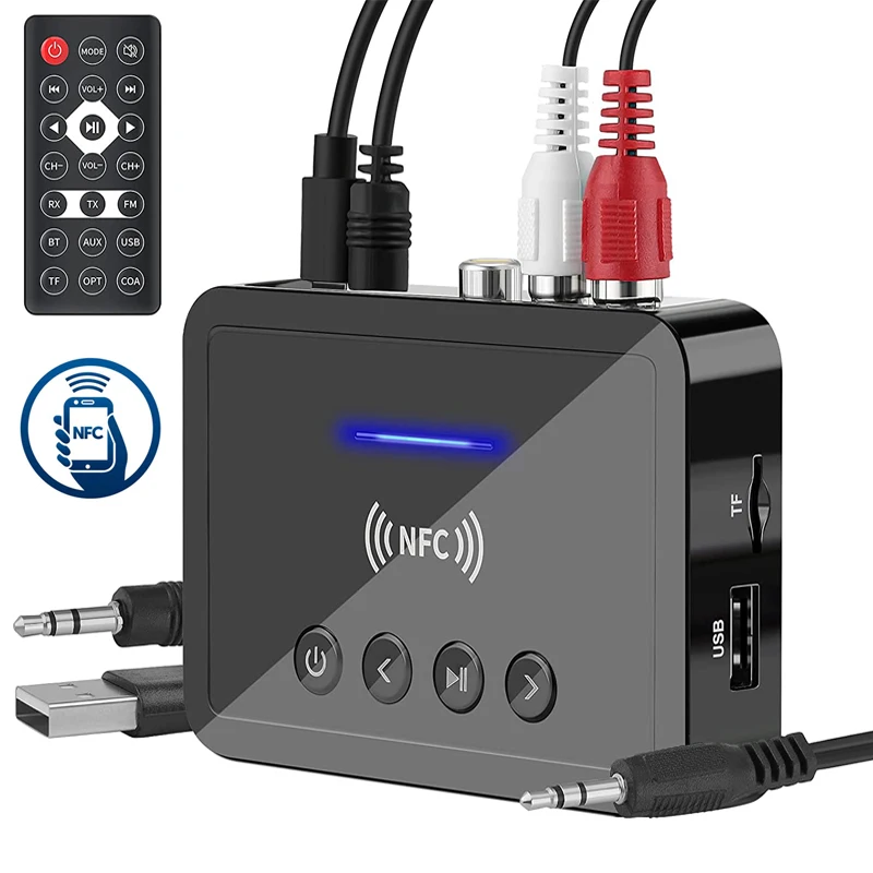 Bluetooth 5 0 приемник передатчик FM стерео AUX 3 мм разъем RCA оптический беспроводной