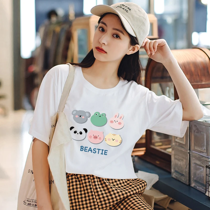 2023 Original Design Summer Fashion Cute Women T-Shirt Cartoon Animals Print O-Neck Casual Loose Short Sleeve Tee Tops
2023 Original Design Summer Fashion Cute Women T-Shirt Cartoon Animals Print O-Neck Casual Loose Short Sleeve Tee Tops