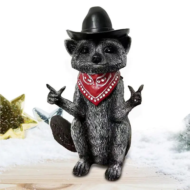 Unique Resin Raccoon Cowboy Ornament Christmas Raccoon Cowboy Garden Statue For Home Office Desktop Decoration Christmas Gifts 
Unique Resin Raccoon Cowboy Ornament Christmas Raccoon Cowboy Garden Statue For Home Office Desktop Decoration Christmas Gifts